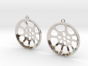 Double Seconds "essence" steelpan earrings, L in Rhodium Plated Brass