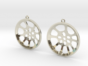 Double Seconds "essence" steelpan earrings, L in 14k White Gold