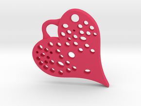 Heart Full Of Holes - Pendant in Pink Processed Versatile Plastic
