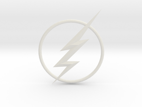 The Flash CW Chest Bolt Circle in White Natural Versatile Plastic