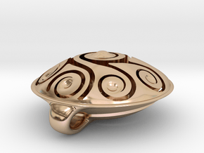 Handpan Instrument Pendant v5 in 14k Rose Gold Plated Brass