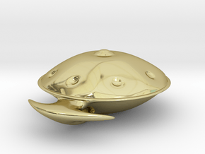 Handpan Instrument Pendant in 18k Gold Plated Brass