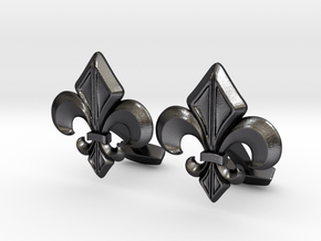 Gothic Cufflinks in Polished and Bronzed Black Steel