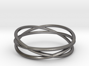 ASNY Tri Swirl Bracelet in Polished Nickel Steel