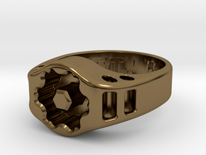 US11 Ring XIX: Tritium (Silver) in Polished Bronze