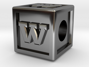 Name Pieces; Letter "W" in Fine Detail Polished Silver