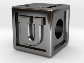 Name Pieces; Letter "U" in Fine Detail Polished Silver