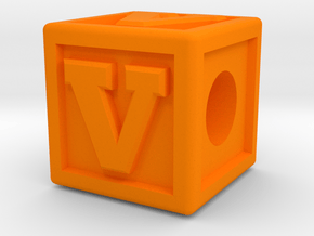 Name Pieces; Letter "V" in Orange Processed Versatile Plastic