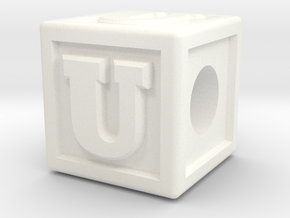 Name Pieces; Letter "U" in White Processed Versatile Plastic
