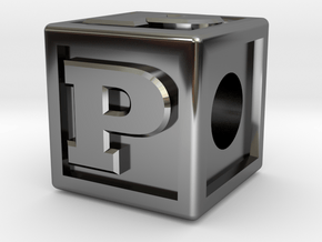 Name Pieces; Letter "P" in Fine Detail Polished Silver