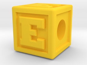 Name Pieces; Letter "E" in Yellow Processed Versatile Plastic