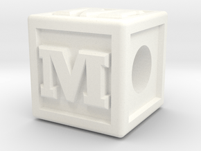 Name Pieces; Letter "M" in White Processed Versatile Plastic