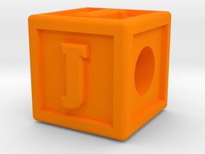 Name Pieces; Letter "J" in Orange Processed Versatile Plastic