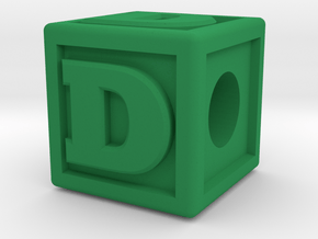 Name Pieces; Letter "D" in Green Processed Versatile Plastic