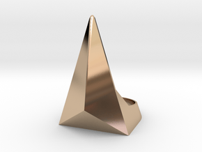 Golden Ratio Triangle Ring: Sz7 in 14k Rose Gold Plated Brass