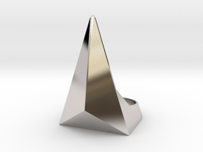 Golden Ratio Triangle Ring: Sz7 in Rhodium Plated Brass