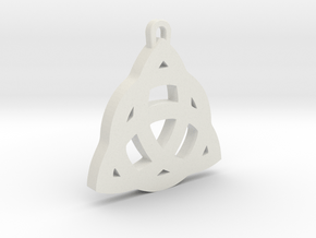 Celtic Trinity Knot Pendant in White Natural Versatile Plastic