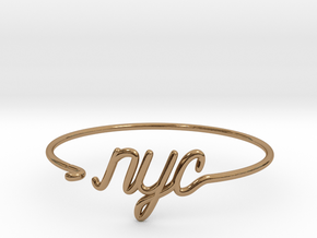 NYC Wire Bracelet (New York City) in Polished Brass