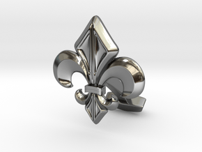 Gothic Cufflink Single Piece in Fine Detail Polished Silver