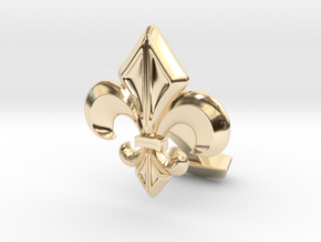 Gothic Cufflink Single Piece in 14k Gold Plated Brass