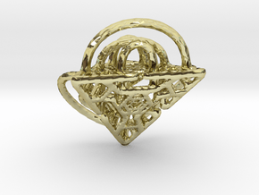 Hammered Split Diamond Pendant in 18k Gold Plated Brass