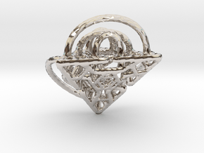 Hammered Split Diamond Pendant in Rhodium Plated Brass