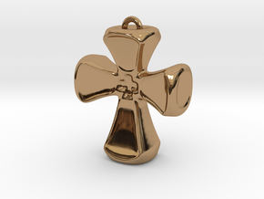 Crusader Cross Pendant/ Keyring Fob in Polished Brass