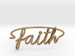 Faith Wire Bracelet in Polished Brass