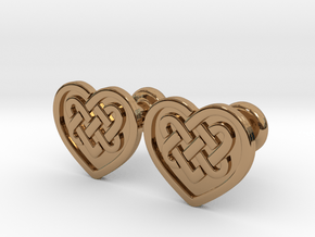 Heart Cufflinks in Polished Brass