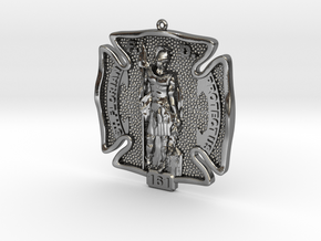 St Florian Protyect Us in Polished Silver