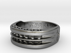 US17 Ring XI: Tritium, Six Holes in Polished Silver