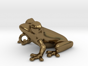 Frog Pendant in Polished Bronze