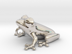 Frog Pendant in Rhodium Plated Brass