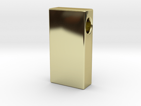 Gold Brick Pendant (solid) in 18k Gold Plated Brass