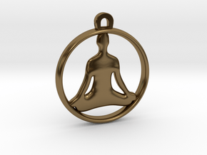 Meditation Charm in Polished Bronze