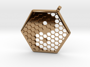 Honeycomb Yin Yang Pendant in Polished Brass