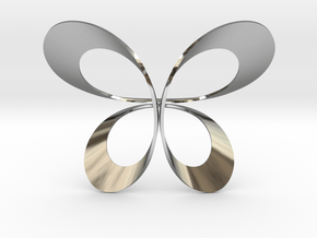 Butterfly Scarf Ring in Fine Detail Polished Silver