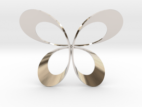 Butterfly Scarf Ring in Rhodium Plated Brass