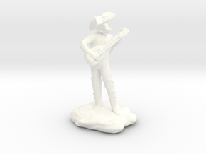 Dragonborn Pirate Bard with Lute and Crossbow in White Processed Versatile Plastic