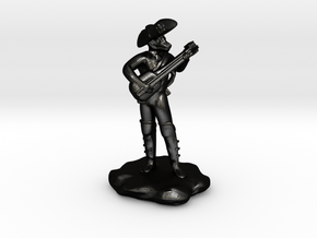 Dragonborn Pirate Bard with Lute and Crossbow in Matte Black Steel