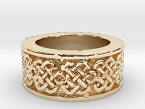 Celtic Knot Ring 3 Ring Size 10 in 14k Gold Plated Brass