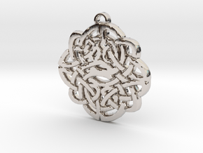 Celtic Knot Symbol 1 Necklace Pendant in Platinum