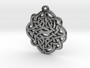 Celtic Knot Symbol 1 Necklace Pendant in Fine Detail Polished Silver