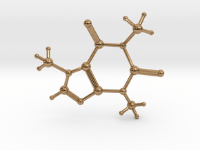 Caffeine Molecule in Polished Brass