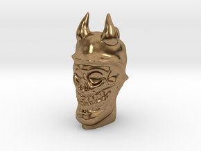Devil soldier skull pendant in Natural Brass