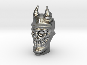 Devil soldier skull pendant in Polished Silver