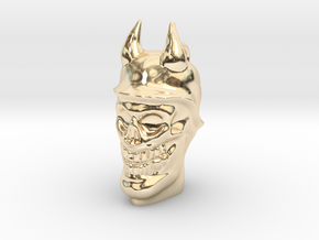 Devil soldier skull pendant in 14k Gold Plated Brass