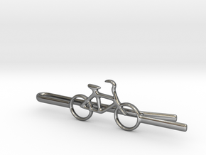 Bicycle tie clip in Fine Detail Polished Silver