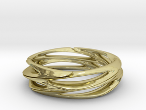 Double Swirl size 7.5 in 18k Gold Plated Brass
