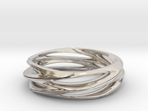 Double Swirl size 7.5 in Rhodium Plated Brass